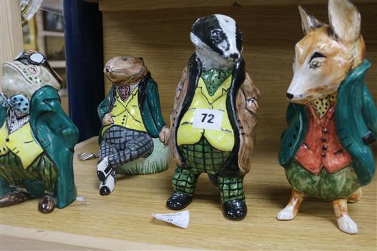 David Sharp for Rye pottery. Four character figures from Wind in the Willows